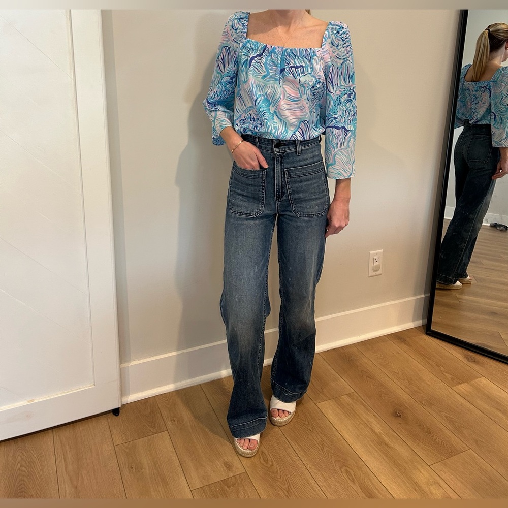 Lilly Pulitzer Three Quarter Length Blouse